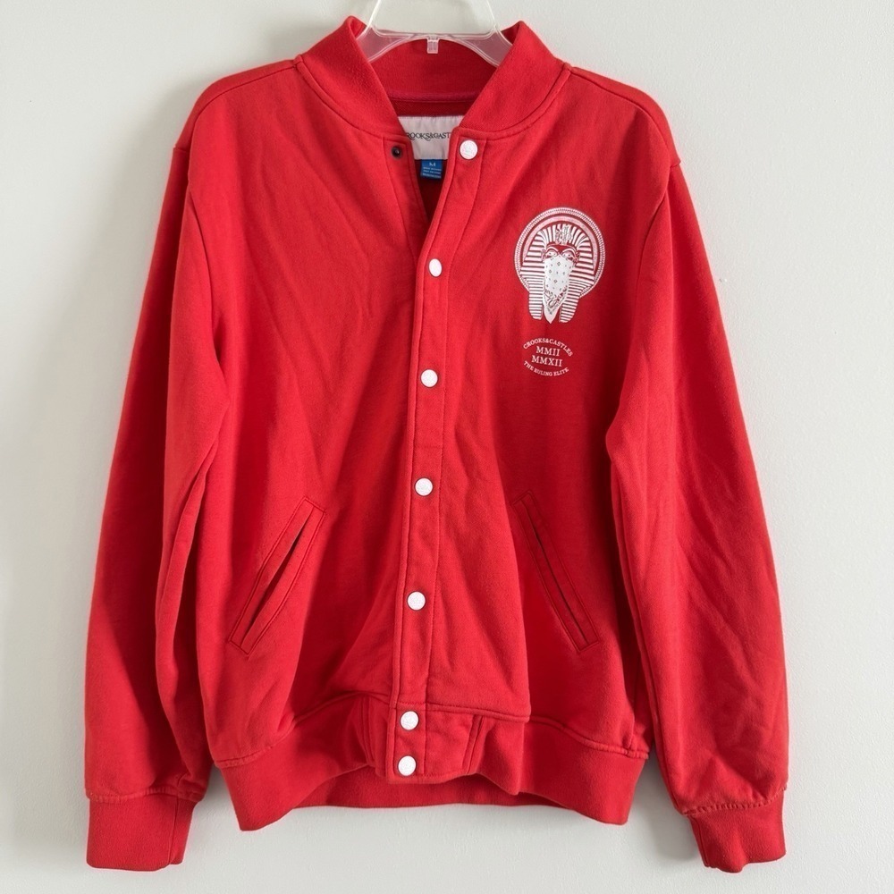 Crooks & Castles Red Varsity Jacket "The Ruling Elite" Pharaoh Graphic Men's M